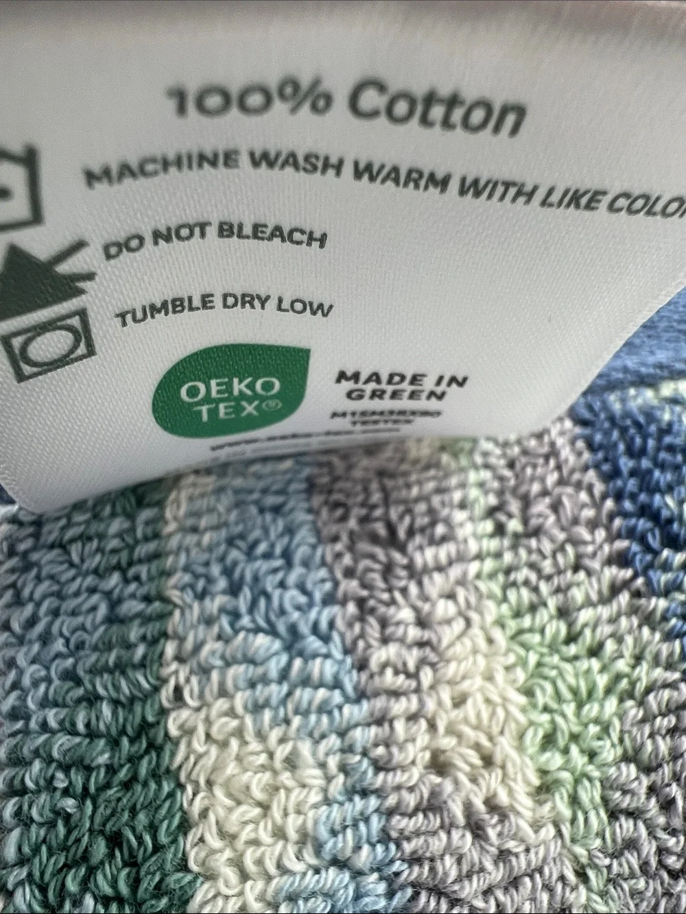 LOFT by Loftex Bath Towels Multi Color Geometric Diamond Soft Cotton 2 Pc NEW